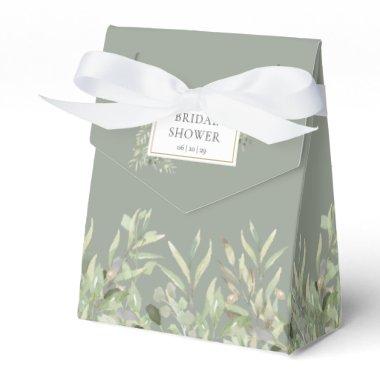 Greenery Foliage Sage Green Bridal Shower Favor Boxes