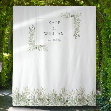 Greenery Foliage Wedding Photo Booth Backdrop