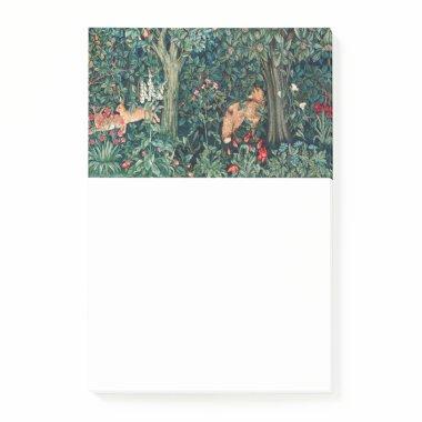 GREENERY,FOREST ANIMALS Hares ,Fox,Green Floral Post-it Notes