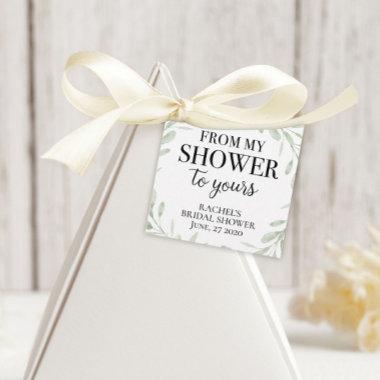 Greenery From my Shower to yours Bridal Favor Tags