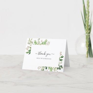 Greenery Funeral Memorial Wedding Shower Folded Thank You Invitations