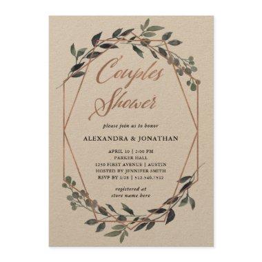 Greenery Geo Kraft | Rose Gold Couples Shower