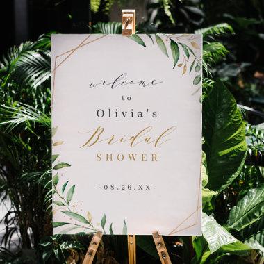 Greenery Geometric Bridal Shower Welcome Sign