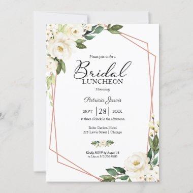 Greenery Geometric Floral Bridal Luncheon Invitati Invitations
