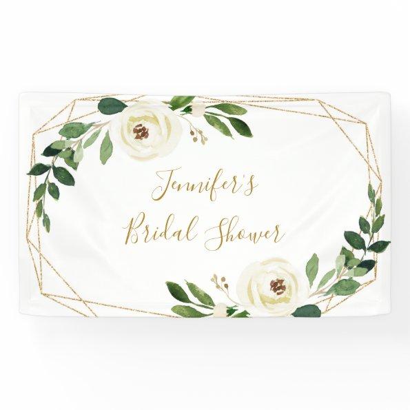Greenery Geometric Floral Bridal Shower Banner