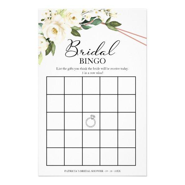 Greenery Geometric Floral Bridal Shower Bingo Flye Flyer
