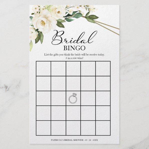 Greenery Geometric Floral Bridal Shower Bingo Flyer