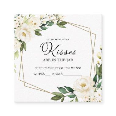 Greenery Geometric Guess How Many Kisses Invitations