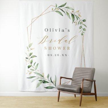 Greenery Geometric Rustic Bridal Shower Photo Tapestry