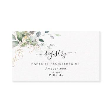 Greenery Gift Registry Enclosure Invitations