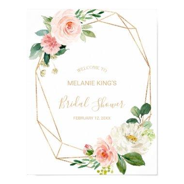 Greenery & Gold Geometric  Welcome Poster