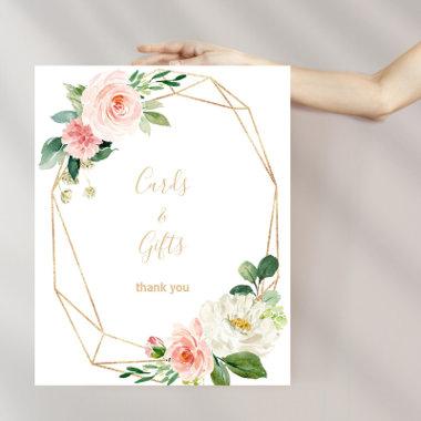 Greenery & Gold Geometric Invitations and Gifts Sign