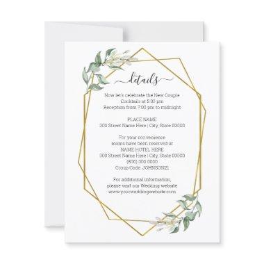 Greenery Gold Geometric Details Insert Card
