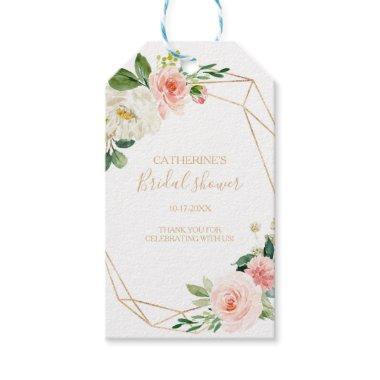 Greenery & Gold Geometric Elegant Bridal Shower Gift Tags