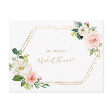Greenery & Gold Geometric Elegant Maid of Honor Invitation Post