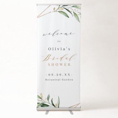 Greenery Gold Geometric Rustic  Sign