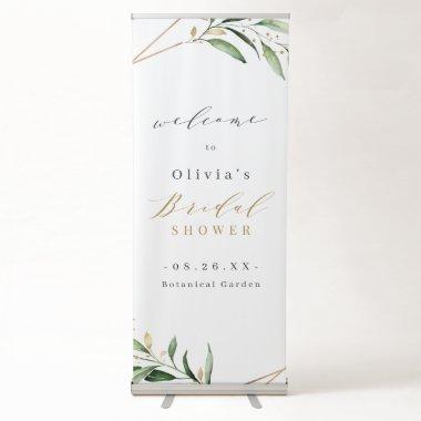 Greenery Gold Geometric Rustic Bridal Shower Sign