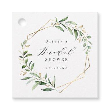 Greenery Gold Geometric Thank You Bridal Shower Favor Tags