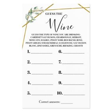 Greenery Gold Guess the Wine Shower Game  Flyer