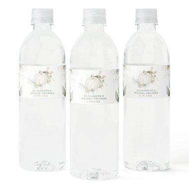 Greenery Gold Pumpkin Fall  Favors Water Bottle Label