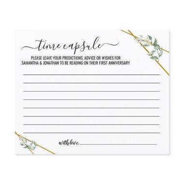 Greenery gold Time capsule advice bilingual Invitations