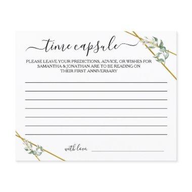 Greenery Gold Time Capsule Advice Shower Game  Flyer