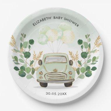 Greenery Gold Travel Drive By Quarantine Favors Paper Plates