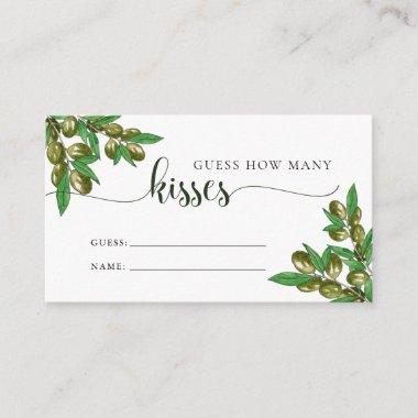 Greenery guess how many kisses bridal shower game enclosure Invitations