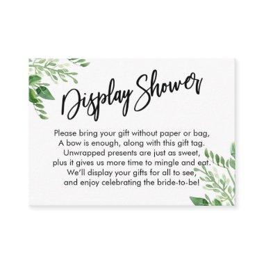 Greenery Handwriting Display Bridal Shower Gift Enclosure Invitations