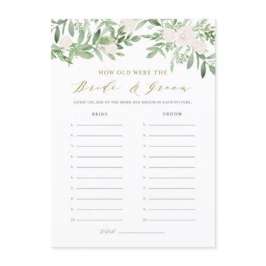 Greenery How Old Were the Bride and Groom Shower Enclosure Invitations