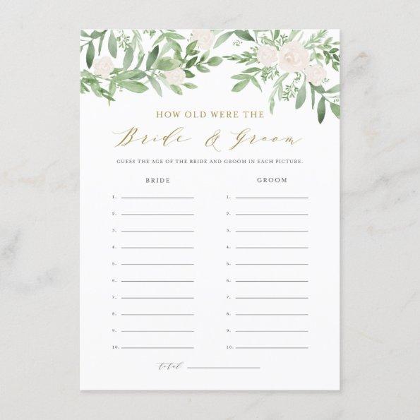 Greenery How Old Were the Bride and Groom Shower Enclosure Invitations
