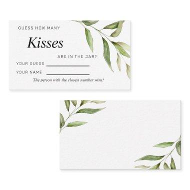 Greenery Leaf Rustic How Many Kisses Game