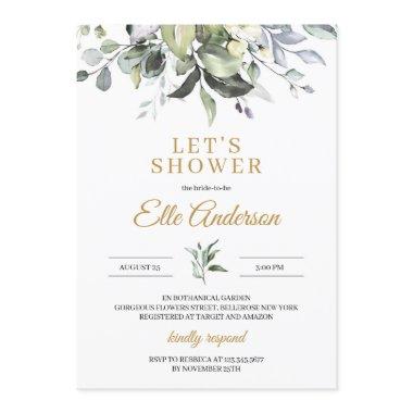 Greenery leaves and gold boho