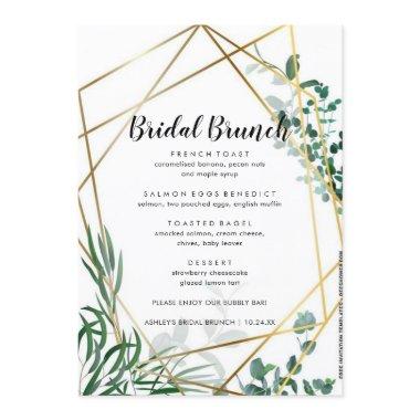 Greenery Leaves Bridal Brunch Menu
