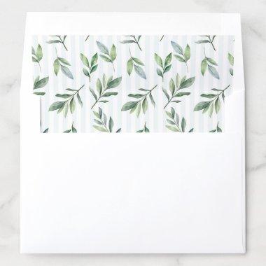 Greenery Light Green Leaves Leaf Pattern Envelope Liner