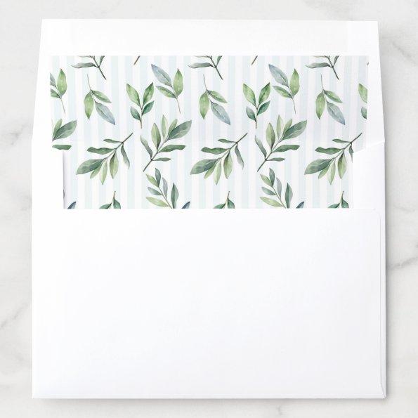 Greenery Light Green Leaves Leaf Pattern Envelope Liner