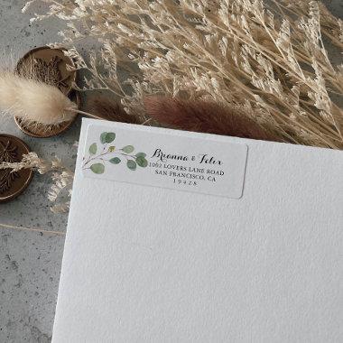 Greenery Modern Calligraphy Return Address Label