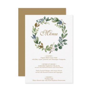 Greenery Navy Gold Menu