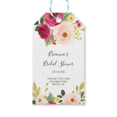 Greenery Pink Blush Floral Bridal Shower Gift Tags