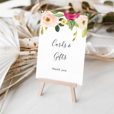 Greenery Pink Blush Floral Invitations and Gifts Sign