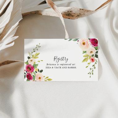Greenery Pink Blush Floral Wedding Gift Registry Enclosure Invitations