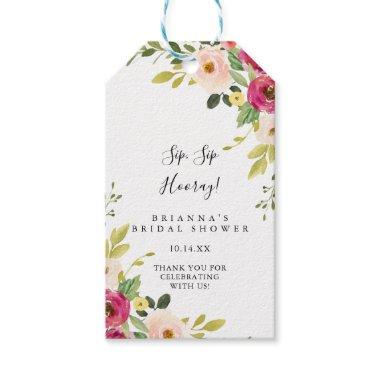 Greenery Pink Blush Sip Sip Hooray  Gift Tags