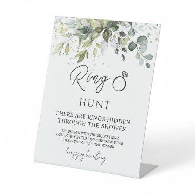 Greenery Ring Hunt Bridal Shower Game Pedestal Sign