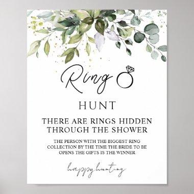 Greenery Ring Hunt Bridal Shower Game Poster