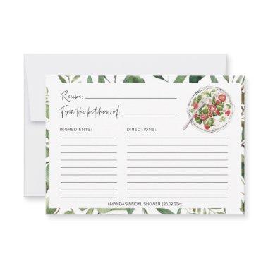 Greenery Salads Kitchen Bridal Shower Recipe Invitations