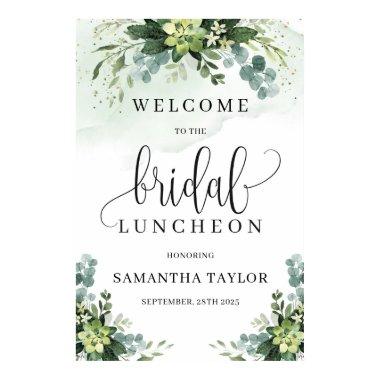 Greenery succulent bridal Luncheon welcome sign