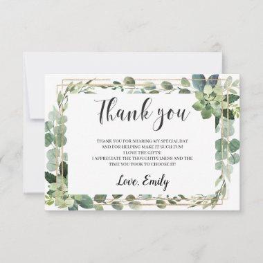 Greenery succulent bridal shower thank you Invitations