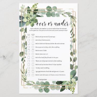 Greenery succulent over or under bridal game