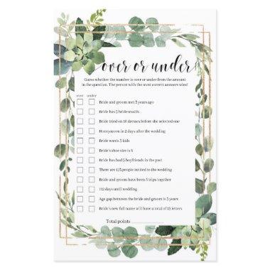 Greenery succulent over or under bridal game