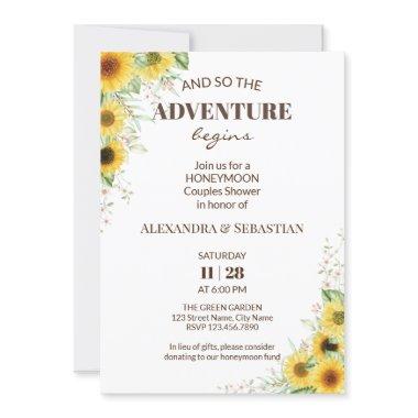 Greenery Sunflower Honeymoon Shower Invitations